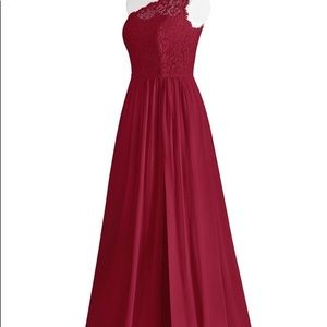 David’s Bridal Demi Burgandy Lace Dress Size 12